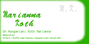 marianna koth business card